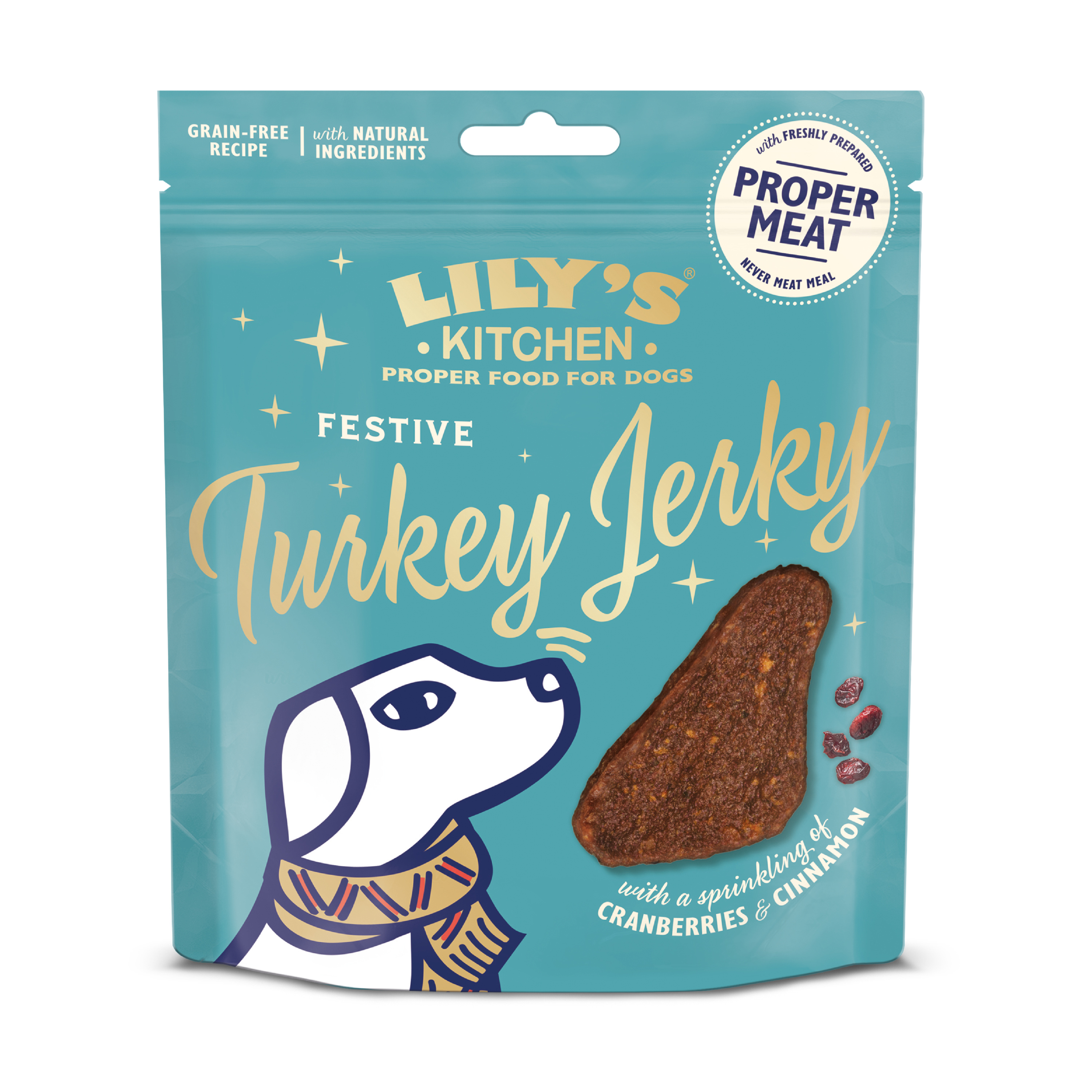Lily's Kitchen Christmas Festive Turkey Jerky Dog Treats