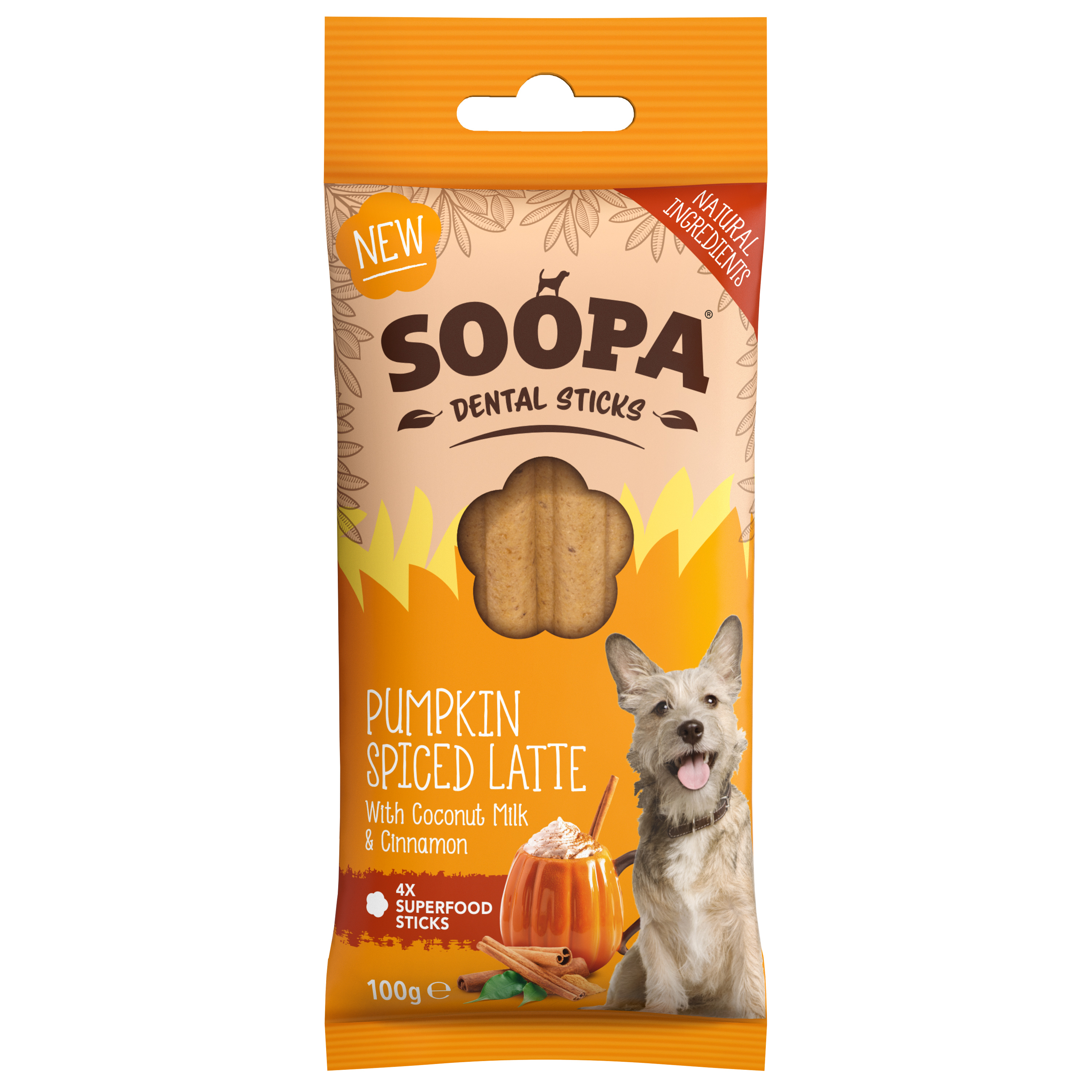 Soopa Pumpkin Spiced Latte Dog Dental Sticks
