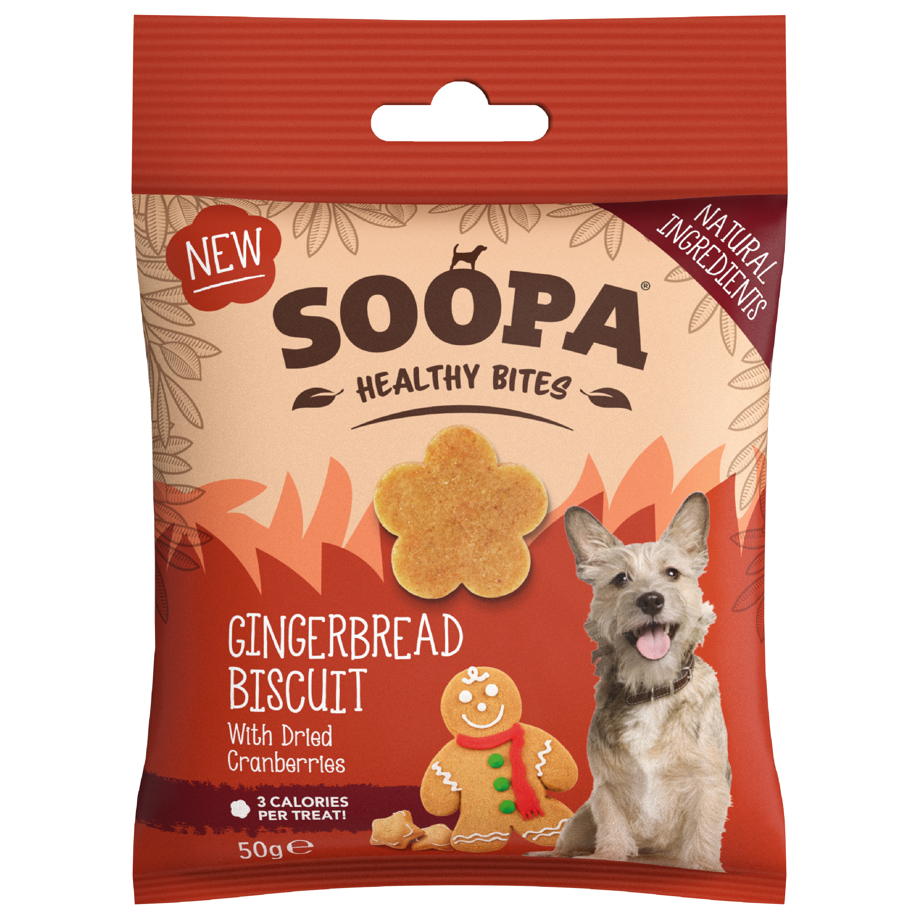 Soopa Gingerbread Biscuit Healthy Bites Dog Treats