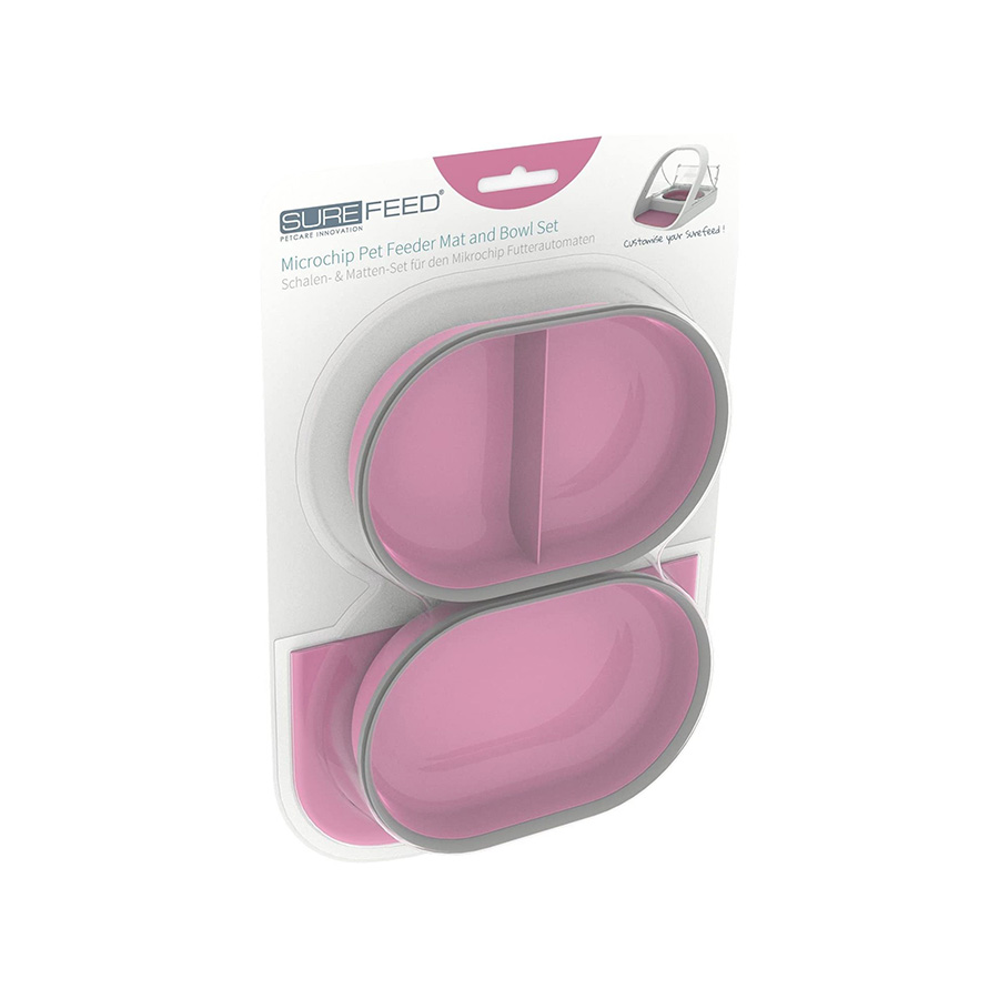 SureFlap SureFeed Microchip Pet Feeder Mat & Bowl Set Pink