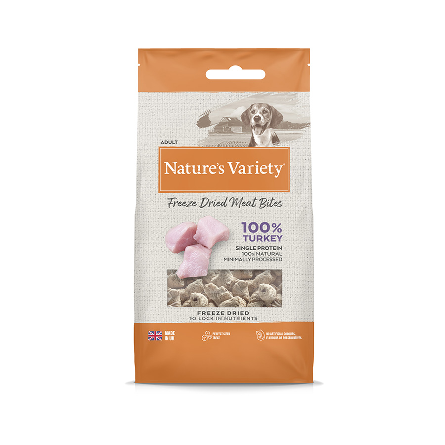 Natures Variety Adult Dog Freeze Dried Food Topper & Treat Turkey