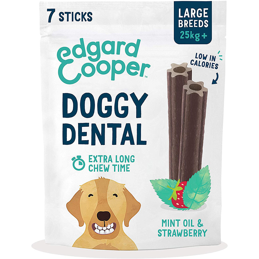 Edgard & Cooper Doggy Dental Sticks Large Breed Strawberry & Mint