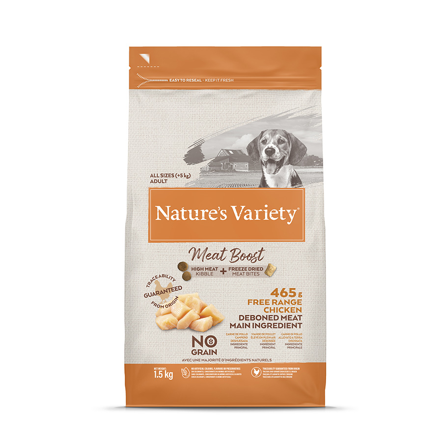 Natures Variety Meat Boost Adult Dry Dog Food Chicken