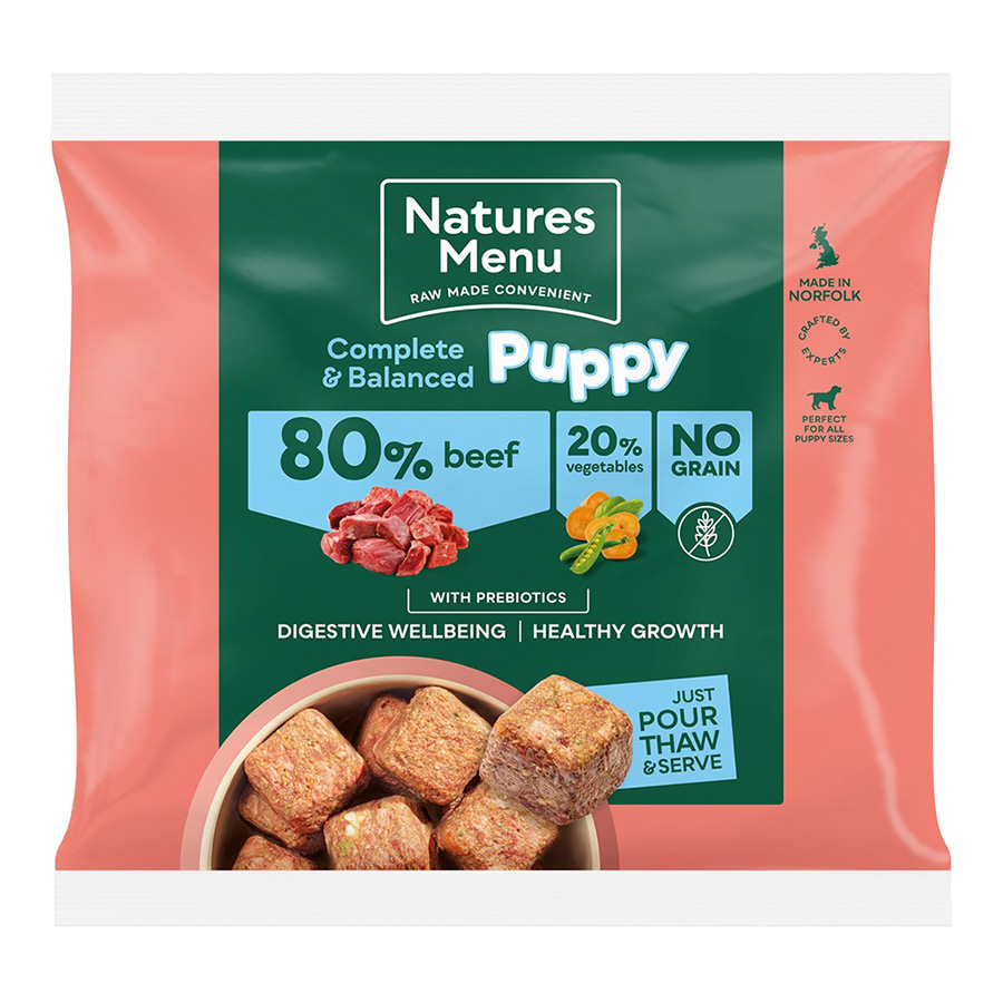 Natures Menu Complete & Balanced 80/20 Frozen Raw Puppy Food Beef