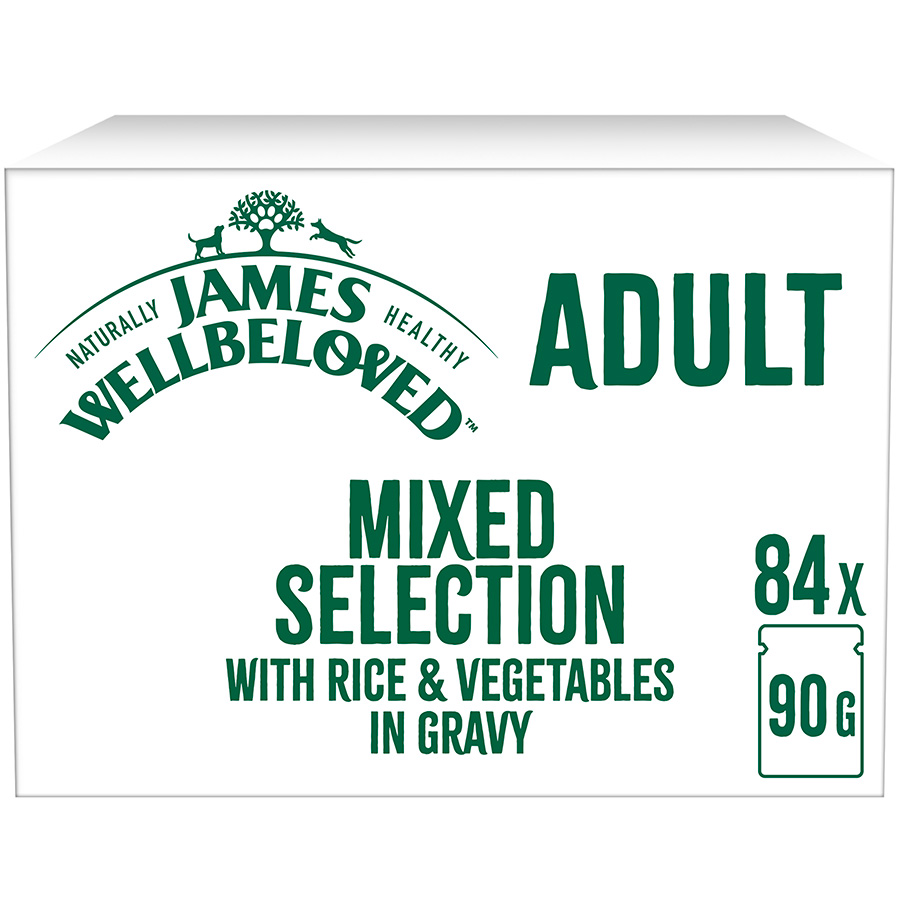 James Wellbeloved Wet Adult Dog Food in Gravy Mixed Pack 84 Pouches