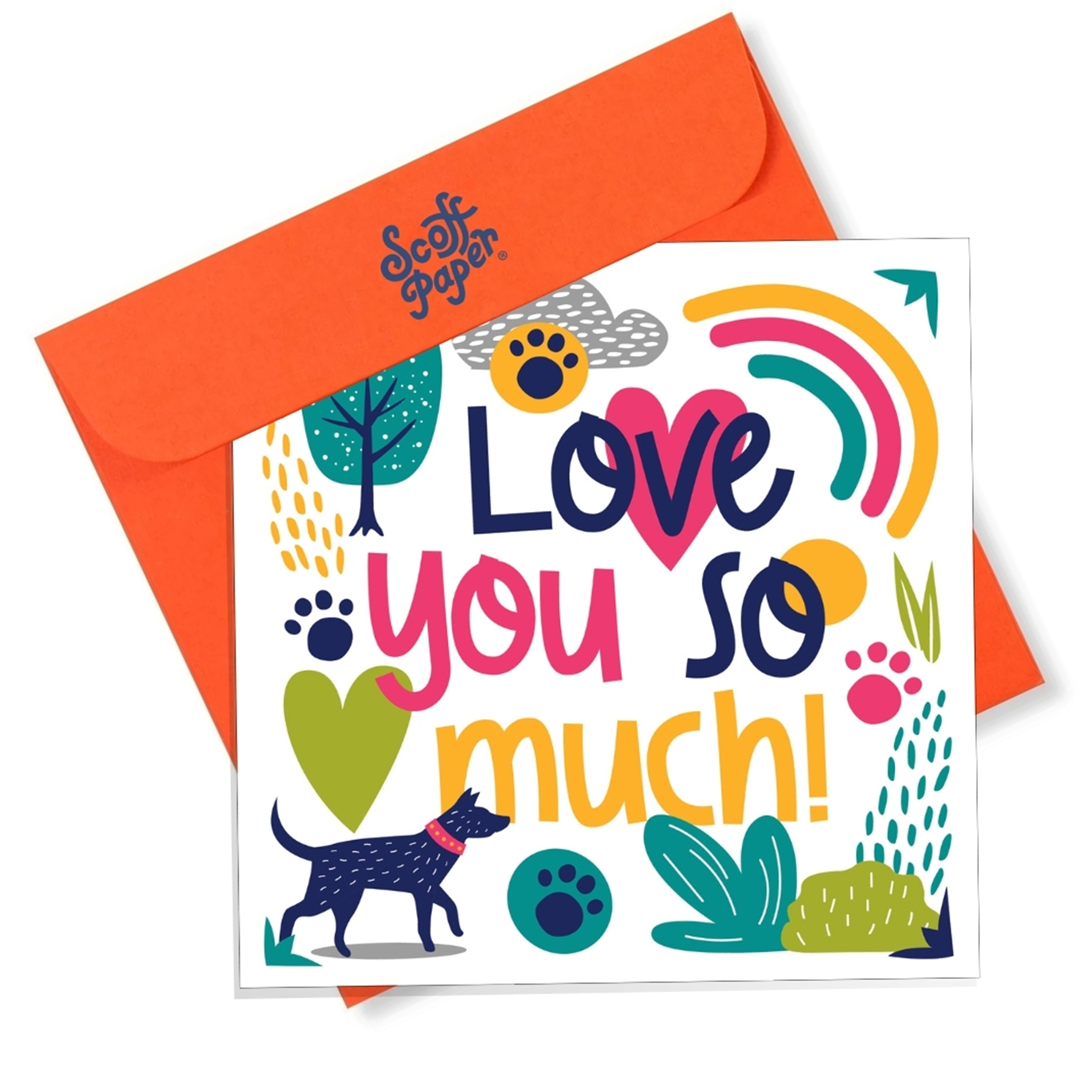 Scoff Paper Edible Love You So Much Card Dog Treat Bacon Flavour